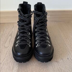 GRENSON lug soul fur lined boots.